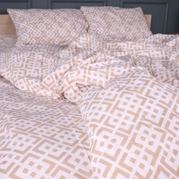 Фото - Комплект постельного белья MirSon Ranforce Elite 17-0948 Abstract Beige 220х240 (2200013165002)